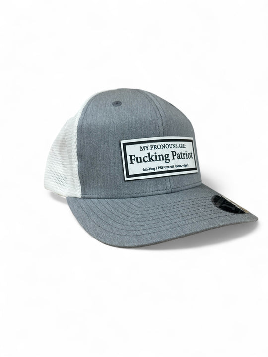 My Pronouns are Fucking Patriot Veil Camo and Heather Grey Snapback Ball Caps