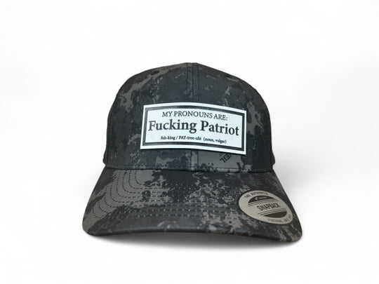 My Pronouns are Fucking Patriot Veil Camo and Heather Grey Snapback Ball Caps