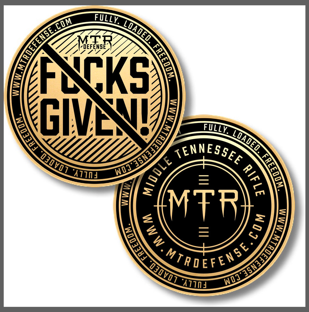 MTR Defense Zero Fucks Given Challenge Coin