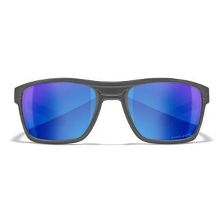 Wiley X® KingPin Captivate Polarized Blue Mirror Lens Matte Graphite Frames