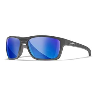 Wiley X® KingPin Captivate Polarized Blue Mirror Lens Matte Graphite Frames