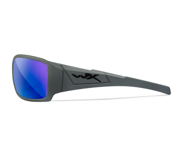 Wiley X® Twisted Captivate, polarisierte, blau verspiegelte Gläser, mattgrauer Rahmen