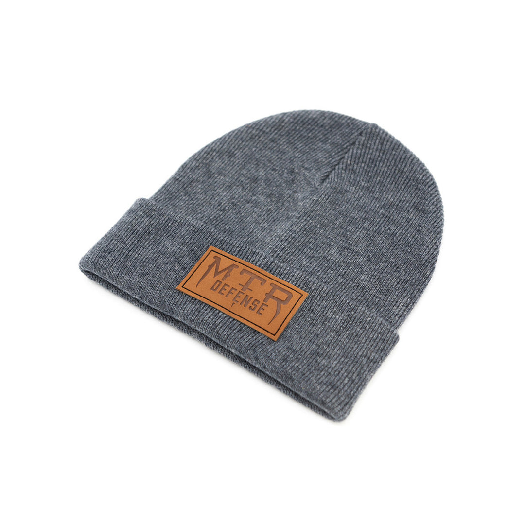 MTR Defense Knit Beanie w/ Large Leather Patch