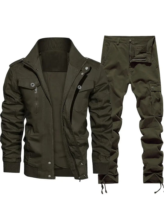 MTR Defense OD Green Heavy Duty Woven Long Sleeve Jacket and Pants Set