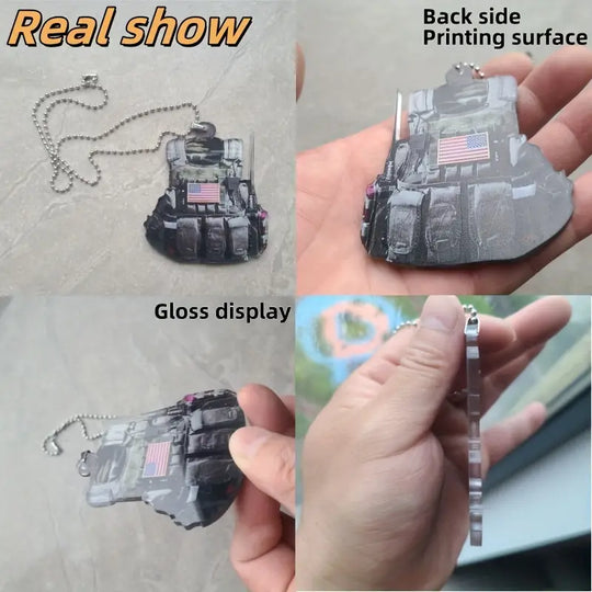 MTR Defense 2D-Schlüsselanhänger aus Acryl zum Aufhängen