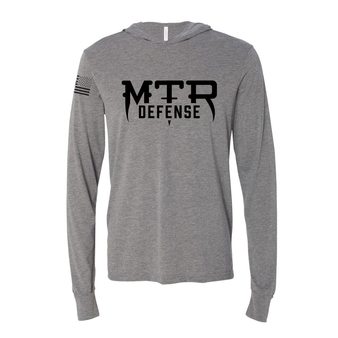 MTR Defense logo Bahama Performance Hooded Long Sleeve T-Shirt