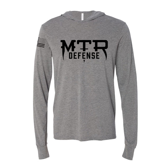 MTR Defense logo Bahama Performance Hooded Long Sleeve T-Shirt