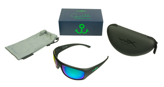 Wiley X® OMEGA Wheeler Captivate Polarized Green Mirror Lens Matte Black Frame