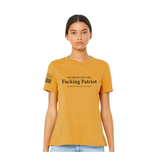 MTR Defense Ladies Cut Bella Canvas Fucking Patriot T shirts