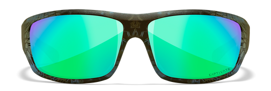 Wiley X® OMEGA Captivate - Polarized Green Mirror Lens Kryptek Neptune Frame