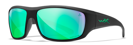 Wiley X® OMEGA Wheeler Captivate Polarized Green Mirror Lens Matte Black Frame
