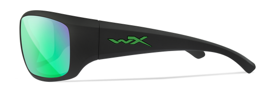 Wiley X® OMEGA Wheeler Captivate Polarized Green Mirror Lens Matte Black Frame