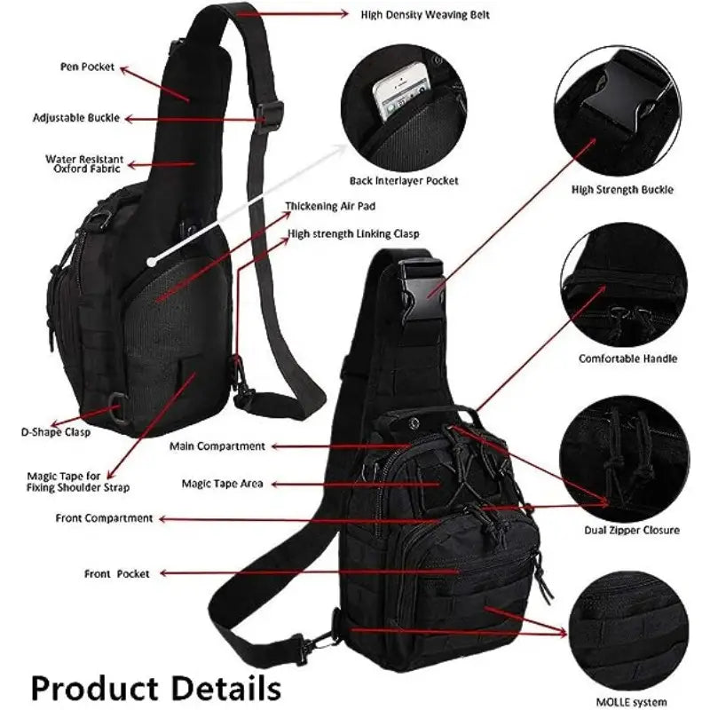 MTR Defense Waterproof Single Sling Shoulder Back/Chest Pack