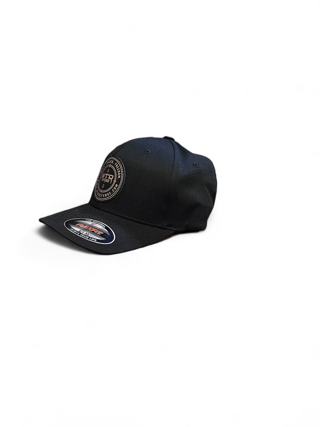 (MTR Defense Black and Gold Leatherette Patch Hat (Flexfit)