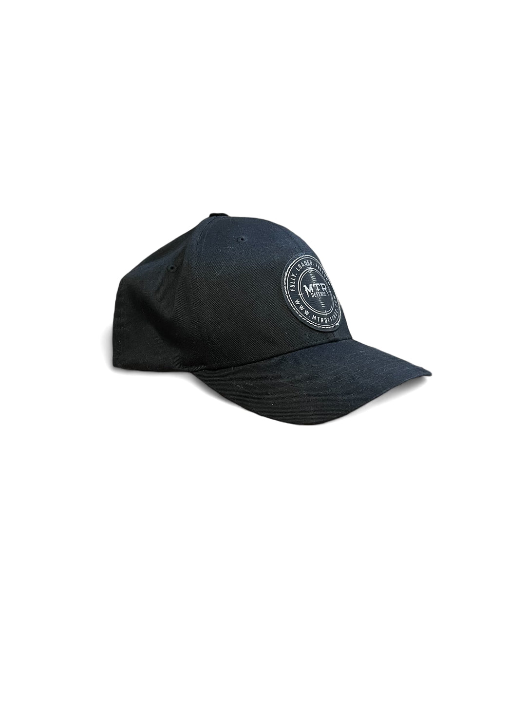 MTR Defense Black and Silver Leatherette Patch Hat (Flexfit)