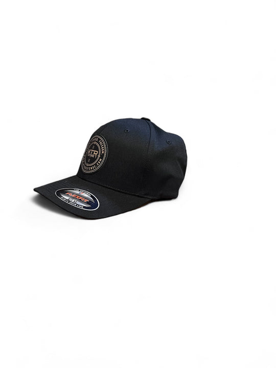 MTR Defense Black and Silver Leatherette Patch Hat (Flexfit)