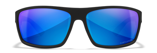 Wiley X® Peak Captivate Polarized Blue Mirror Lens Matte Black Frame