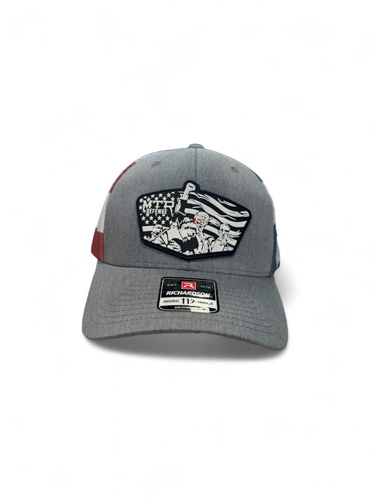 MTR Defense "its Just A Flesh Wound" USA Made Black, White, and Blood PVC Snap Back Patch Hat!