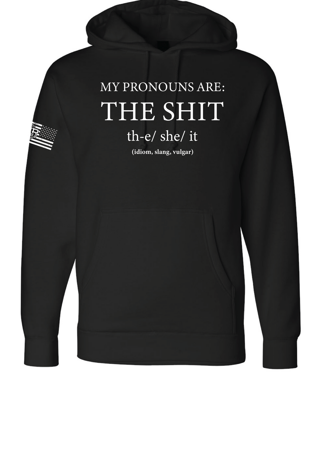 MTR Defense My Pronouns are the Shit Independent Brand Heavy Cotton Black Multicam Hoodie