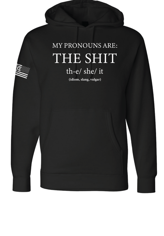 MTR Defense My Pronouns are the Shit Independent Brand Heavy Cotton Black Multicam Hoodie