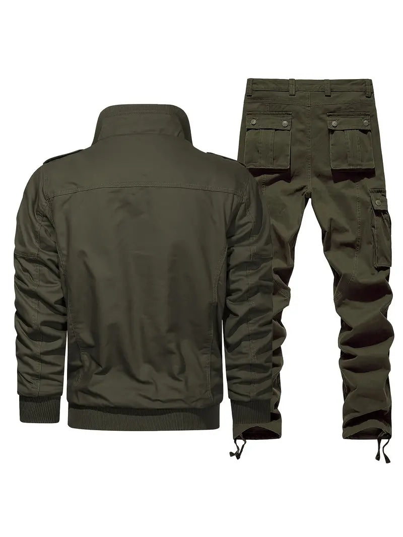MTR Defense OD Green Heavy Duty Woven Long Sleeve Jacket and Pants Set