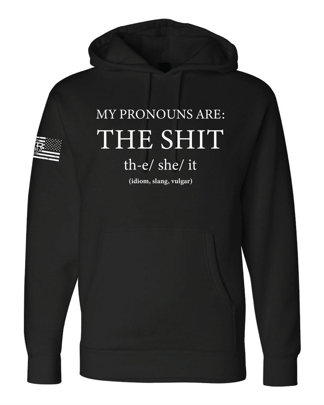 MTR Defense My Pronouns are the Shit Independent Brand Heavy Cotton Black Multicam Hoodie
